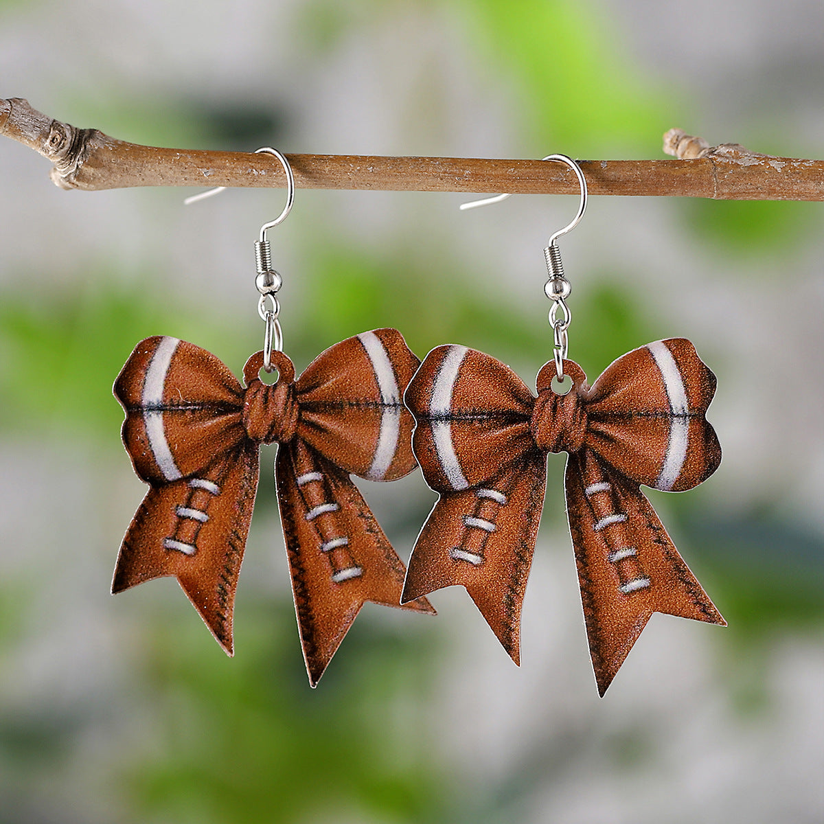 Wholesale Hot Sports Bow Pendant Earrings Ball Games Earrings Sports Fans Acrylic Earrings